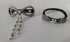 SMALL BARRETTE With Pearls Crystal Hair Band Elegant