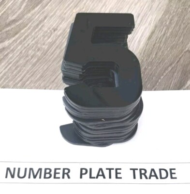 4D Acryl GLANZ schwarze Zahl 3 mm erhöht Zum Selbermachen Registrierung UK REG 3M Nr. 5 x 20 Stück
