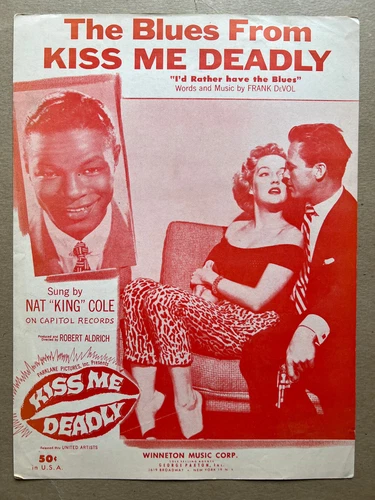 1955 FRANK DEVOL FILM sheet music KISS ME DEADLY Blues GABY ROGERS Nat King Cole