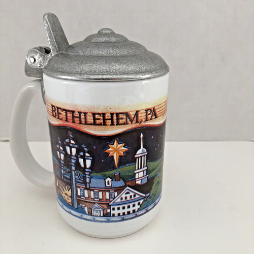 1984 Musikfest, Bethlehem, PA Ceramic Stein with Pewter Lid Made in