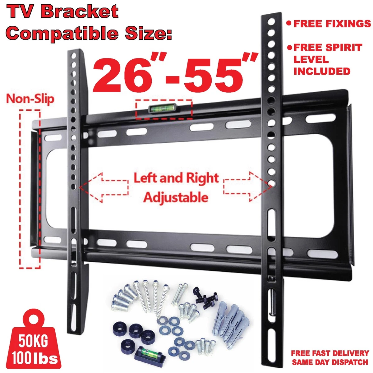43 inch led tv 2024 wall mount stand adjustable