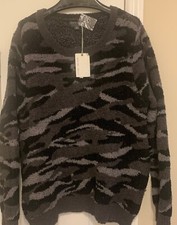 BAREFOOT DREAMS CREW NECK PULLOVER WOMENS 1XL COZYCHIC SEASIDE CARBON CAMO NWT