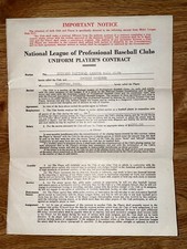 1945 CUBS: NL Contract SIGNED: George Woodend, D.1980 (w/ Ford Frick HOF)