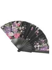 Chinese Style Dance Party Lace Silk Folding Hand Held Flower Fan Decor