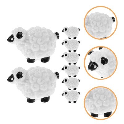  8 Pcs Mikro-Landschafts-Topfpflanzen Tierische Dekorationselemente Schafstatue