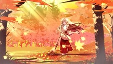 Landscape anime girls forest miko fall red eyes brunette Custom Gaming Mat Desk