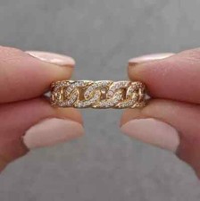 1.50 Ct Round Cut White Moissanite Men's Wedding Ring 14K Yellow Gold Plated