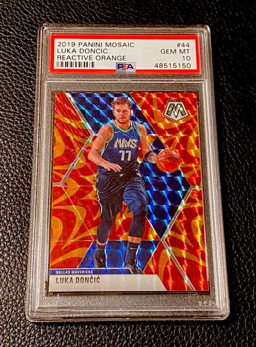 2019-20 Panini Mosaic Luka Doncic Reactive Orange Prizm #44 PSA 10 Gem Mint - Picture 1 of 2