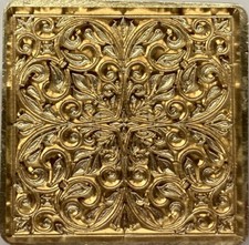 Beautiful Framed Intricate Flourish Wax Seal Stamp Head, 1" Square