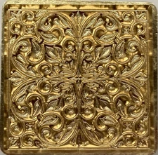 Beautiful Framed Intricate Flourish Wax Seal Stamp Head, 1" Square