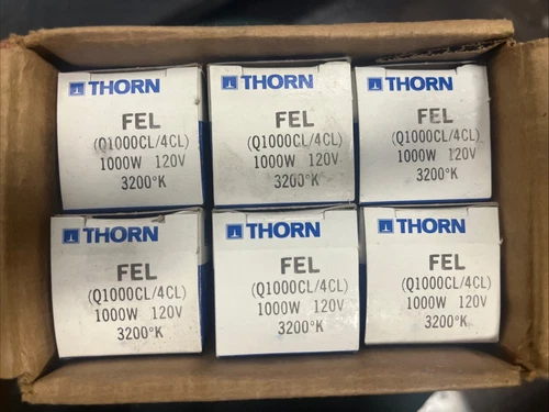 Thorn Lighting Halogen Lamp 1000w 120v FEL Q1000CL / 4CL 3200k Case of SIX (6)