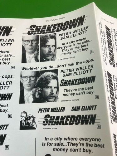 SHAKEDOWN Movie Mini Ad Sheet Vintage Promo Advertising Poster Clip Art - Picture 5 of 10
