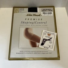 VTG New Deadstock Sears Nice Touch Shaping Control Off Black Size B Pantyhose