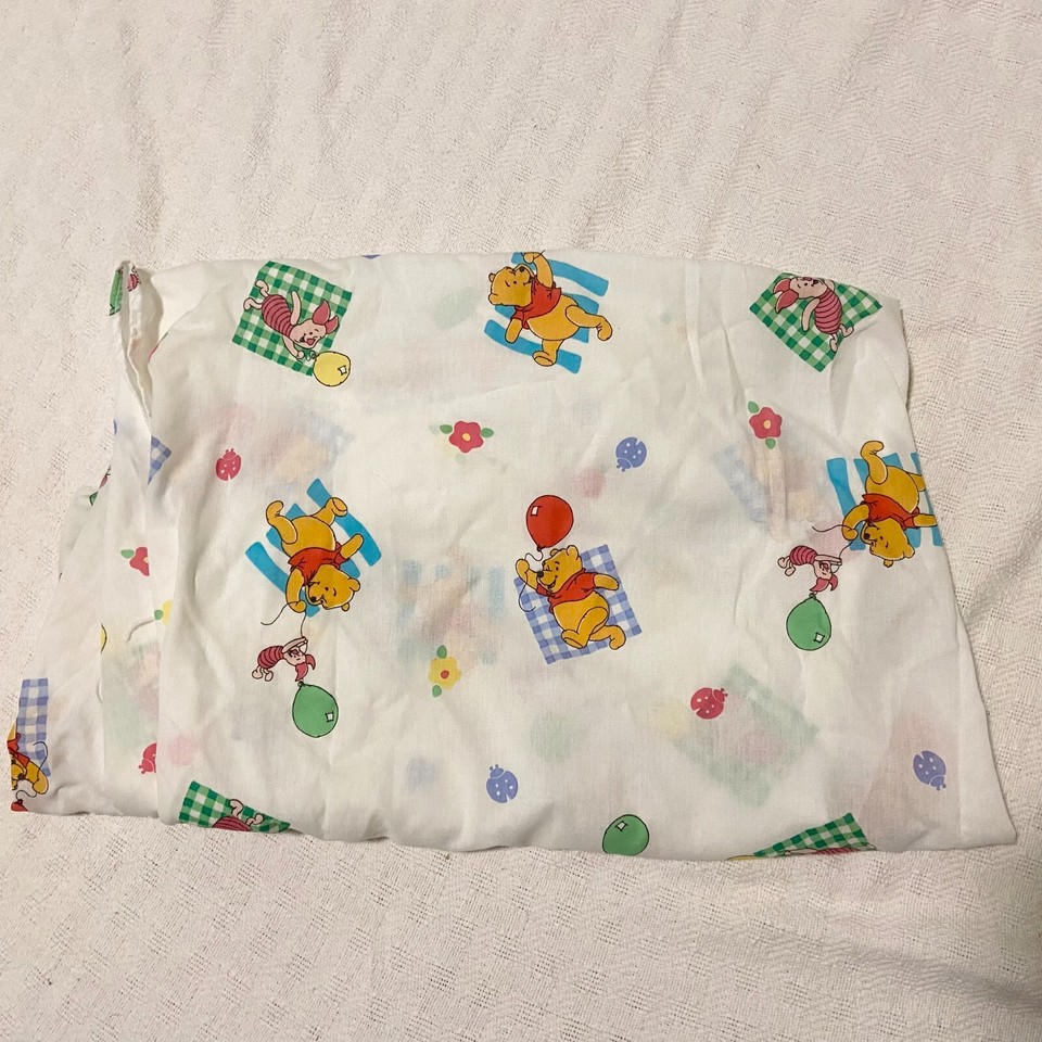 Vintage Winnie The Pooh Toddler Bed Fitted Crib Sheet Piglet and