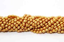 Gold/Orange/Copper Freshwater Pearls Rice/Oval 5mm x 7mm, 16" Str