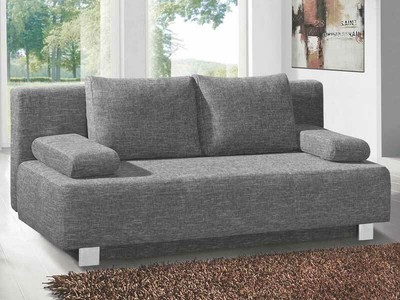 Restyl Schlafsofa Donald grau Couch mit Bettkasten Schlaffunktion