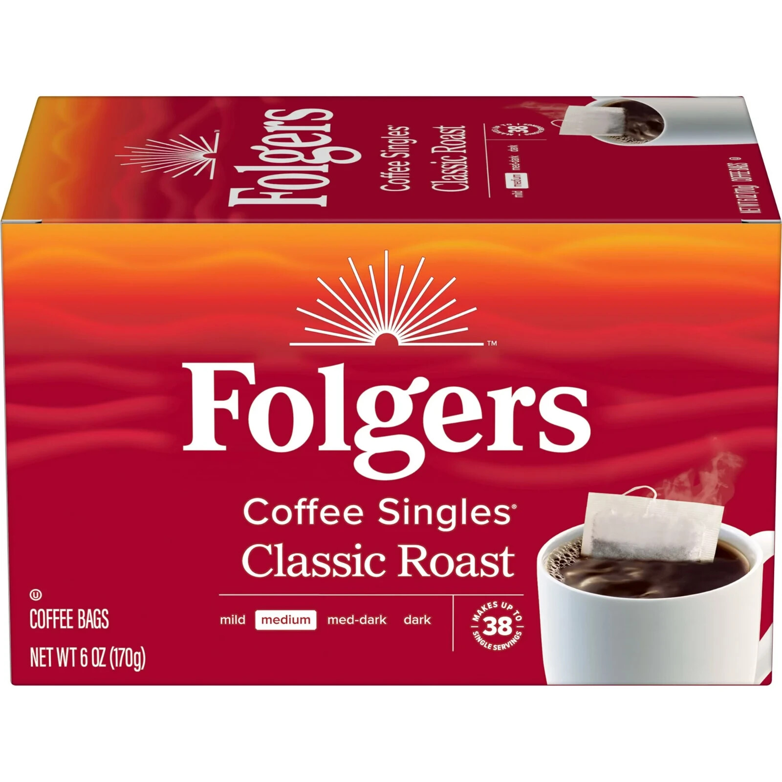 Folgers Coffee Singles Classic Roast Coffee Bags, 38 Count eBay