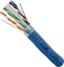  CAT6A 10G SHIELDED Solid-Bare Copper Bulk Cable BLUE 100,200,300,400FT