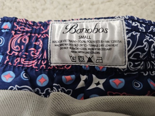 Bonobos Geometric Blocked Drawstring Lined Hybrid Swim Shorts/Trunks SZ S W32×L4 - Picture 5 of 10