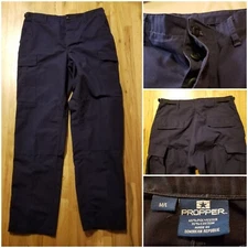 Men's PROPPER Cargo M/L  34 x 33" Uniform Double Knee Navy Blue Pants Button Fly