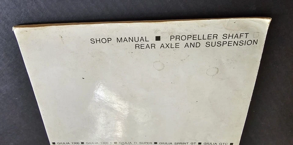 Alfa Romeo Giulia TI GT 1962-1966 OEM eje taller servicio manual reparación guía Foto 3 de 4