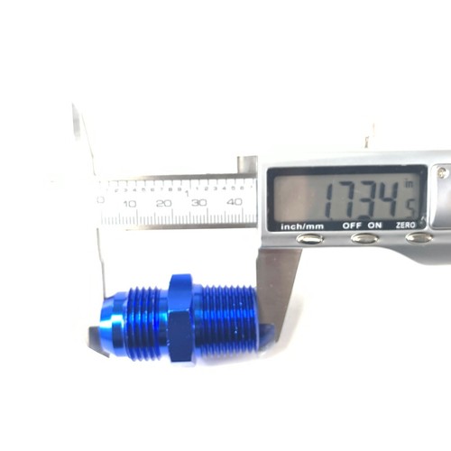 Aluminum Fitting Adapter 10AN Male end to 1/2NPT Male end Flare Straight Blue - Picture 3 of 12