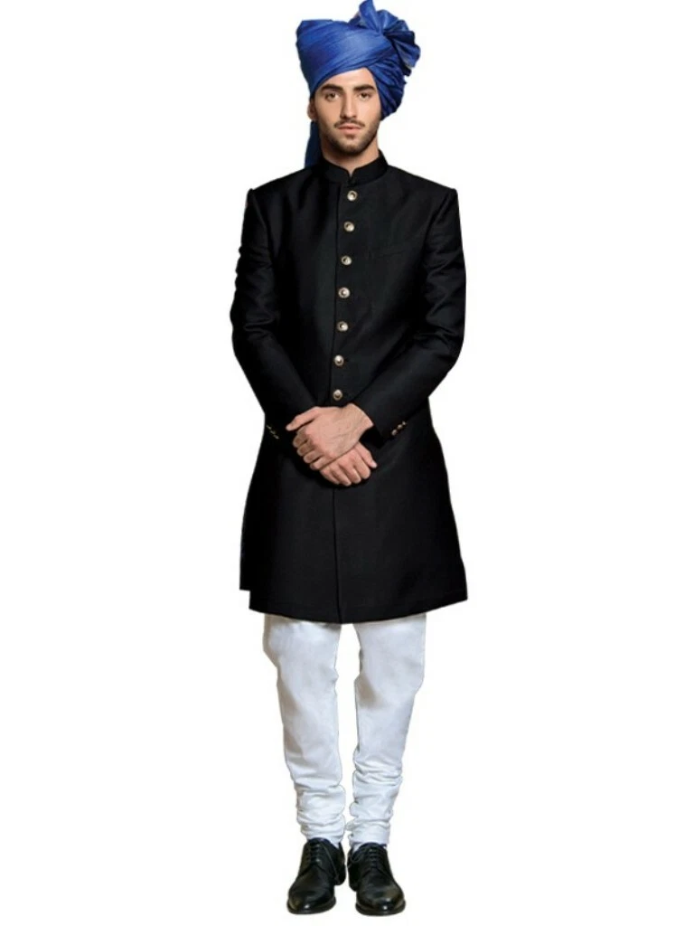Men's Royal Rajputana Wedding Long Coat Traditional Suit Jodhpurs Jacket  Pajama | eBay