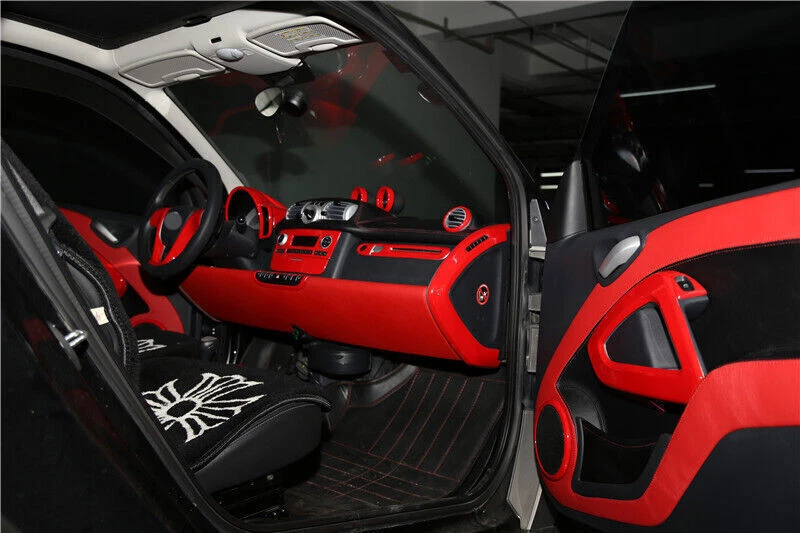 Cover Trim Bright Red Decoration Frame For Benz Smart Fortwo 2009-2015 Interior Foto 3 de 4