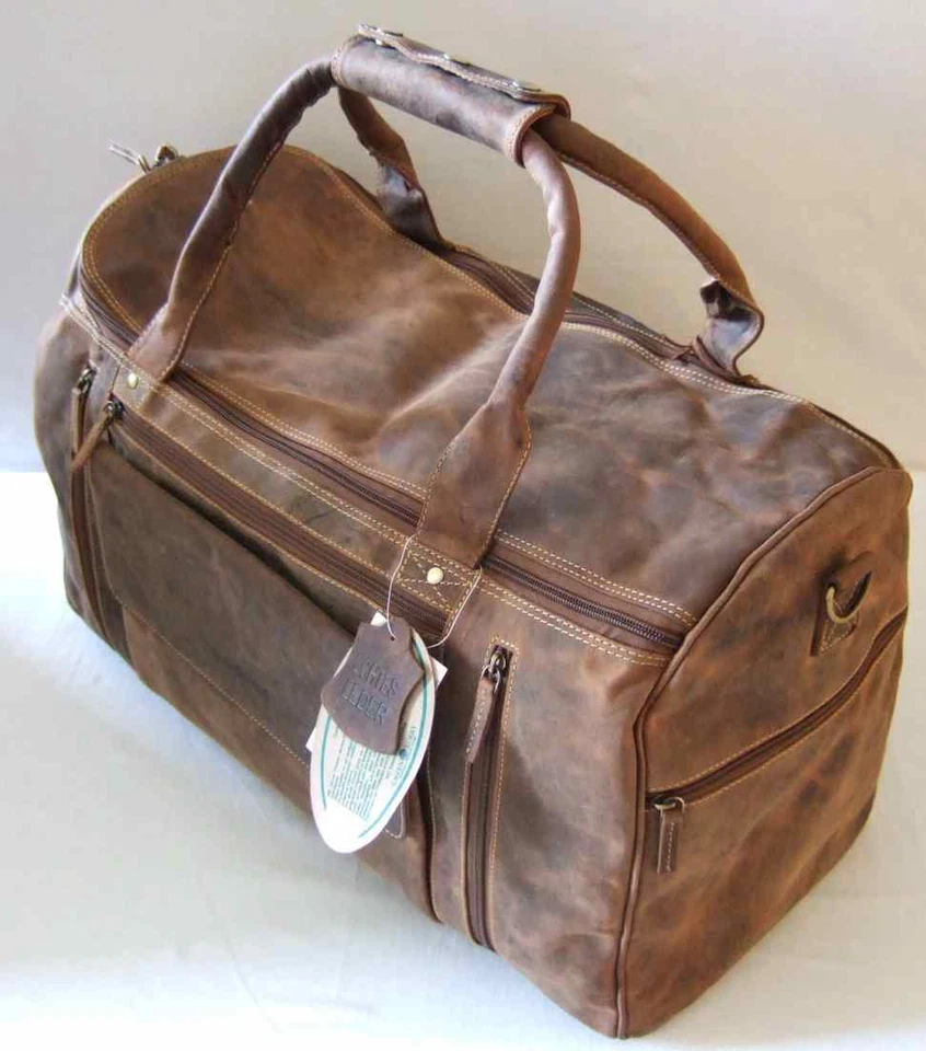 GreenBurry Reisetasche Large 53*36*26 cm Rind-Leder Sport-Tasche Weekender 1736 - Bild 4 von 4