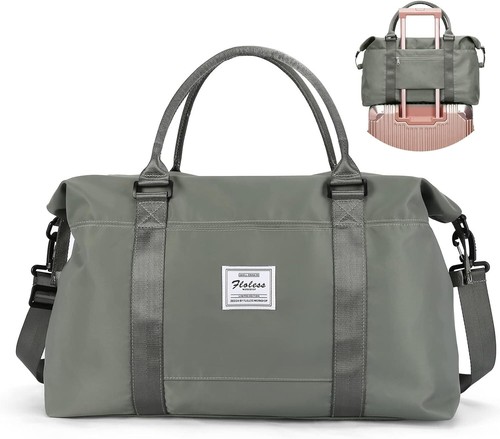 Gym Bag for Women, Travel Duffel Bag,Weekender Overnight with Wet A-Green