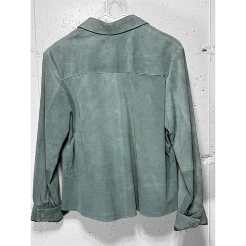 Pendleton Suede Leather Turquoise Full-Button Jacket Blazer Women's Medium - Picture 3 of 6