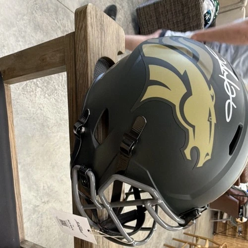 Denver Broncos Clinton Portis Autographed Helmet Salute to Service JSA Replica