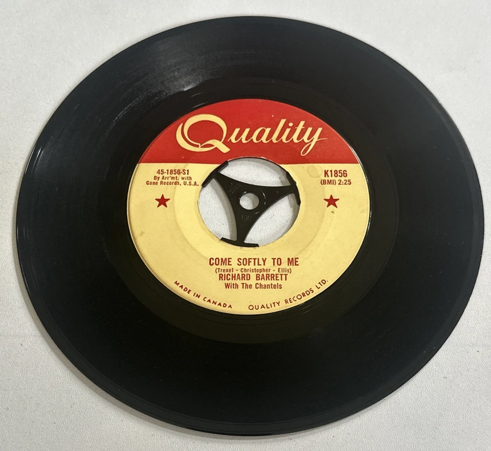 Richard Barrett & The Chantels/ Come Softly To Me 1959 Canada RnB 7” Vinyl EX - Image 2 of 4