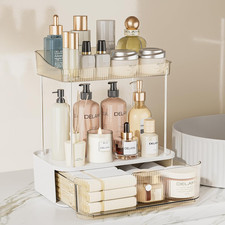 3-Tier Bathroom Counter Organizer with Drawer, Multi-Purpose Makeup Organizer Co