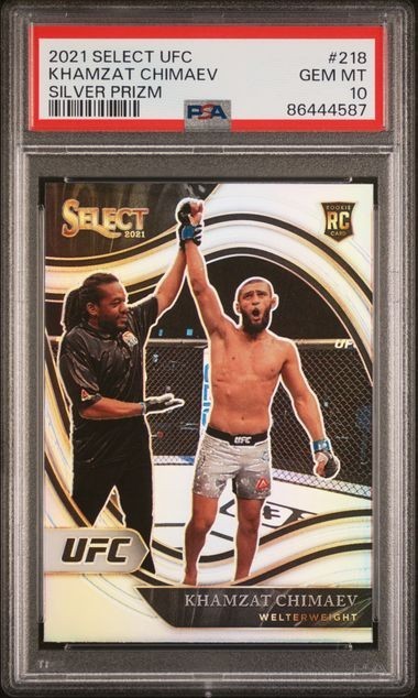 PSA 10 2021 Panini UFC Khamzat Chimaev Select Octagonside SSP Silver RC #218