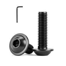 M6 x 20mm Flanged Button Head Hex Socket Screws 20 Pack Black Oxide