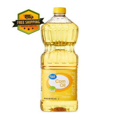 Great Value Corn Oil   Heart-Healthy, Ideal for Frying, 48 fl oz Bottle