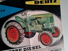 Brochure Trattore Deutz 35 Cv Ruote Alte Sollevatore Maxi Poster  42x61 Anni 50