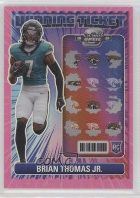 2024 Panini Contenders Optic Pink Prizm 8/75 Brian Thomas Jr Rookie RC 4f5