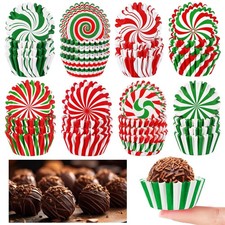 Christmas Mini Cupcake Liners 800 PCS Candy Pattern Baking Cups Wrappers