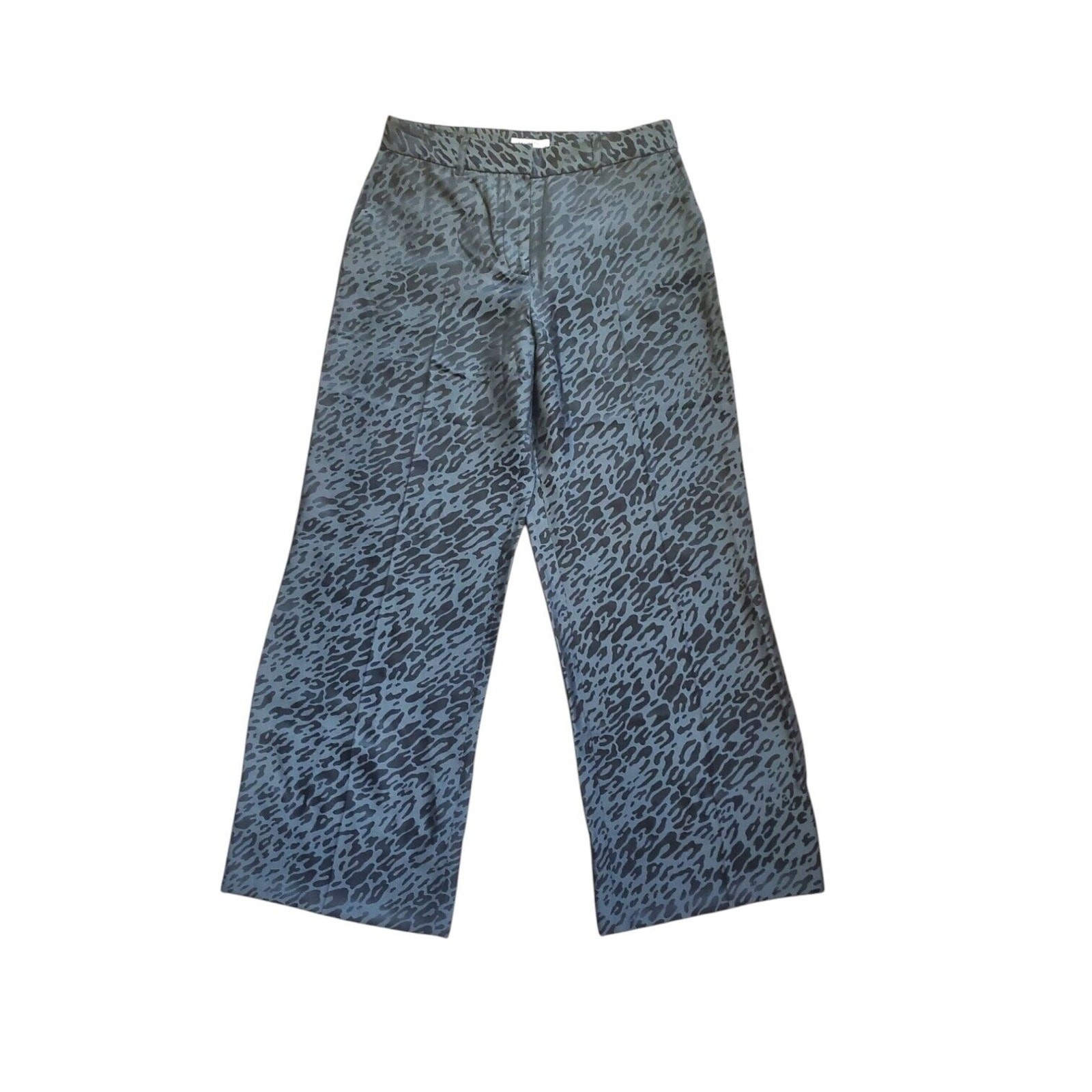Femme Wide Leg Black Gray Leopard Print Silk Blend Arwen Pan