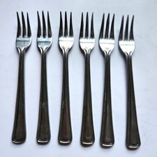 Set of 6 Vintage Japanese Dessert Forks   5.5" Stainless Steel   Flatware Set