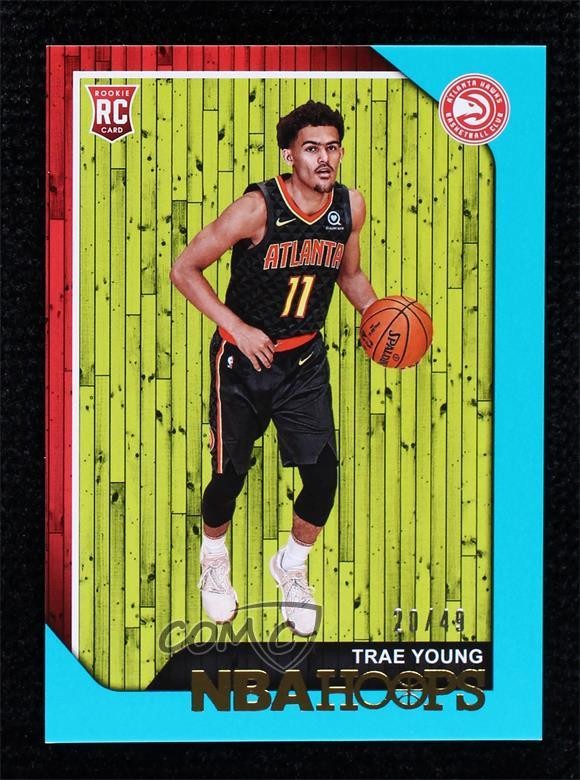 2018-19 Panini NBA Hoops Teal 20/49 Trae Young #250 Rookie RC 3c6