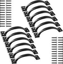 12 Pcs 5" Rustic Gate Handle, Iron Hardware Handle Pull with Screw, Vintage F...