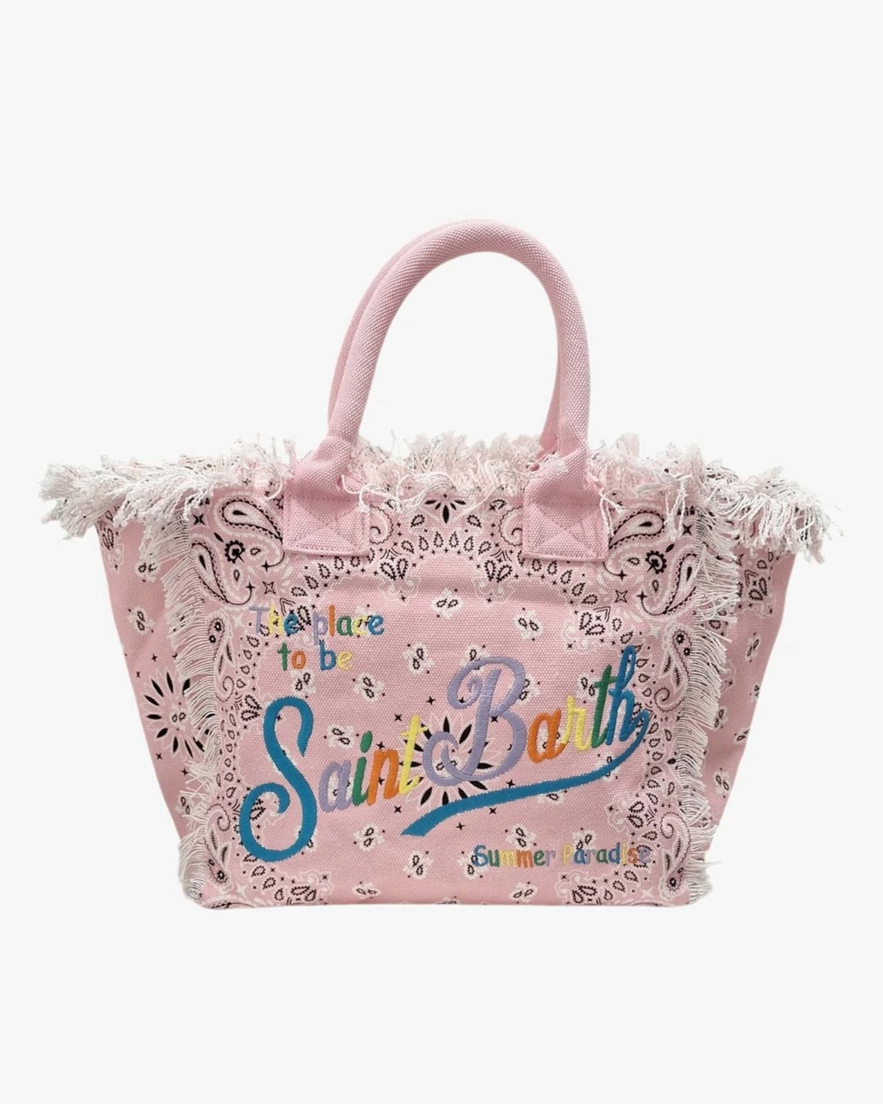 Borsa mare MC2 Saint Barth in cotone Bandana Rosa
