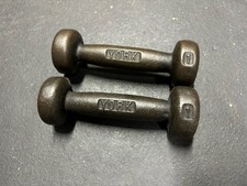 Vintage York Barbell 1 lb Bun Dumbbells Bun Style Vintage York Pair Rare HTF