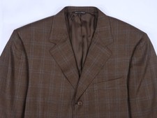 CANALI SAKS FIFTH AVE 13220 54 44 R sport coat suit jacket blazer BROWN PLAID