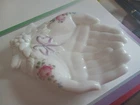 Westmoreland Open Hands Pin Dish Jewelry Soap HP Roses Milk Glass Vintage