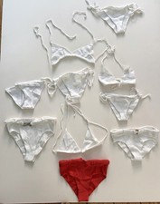 Strick Bikini Sammlung Gr.S Weiß Orange Baumwolle