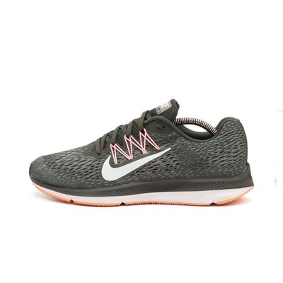 Nike Damen Winflo 5 Sportschuh Olivgrü Gewebe Niedrig Zoom Laufschuh EU 40.5